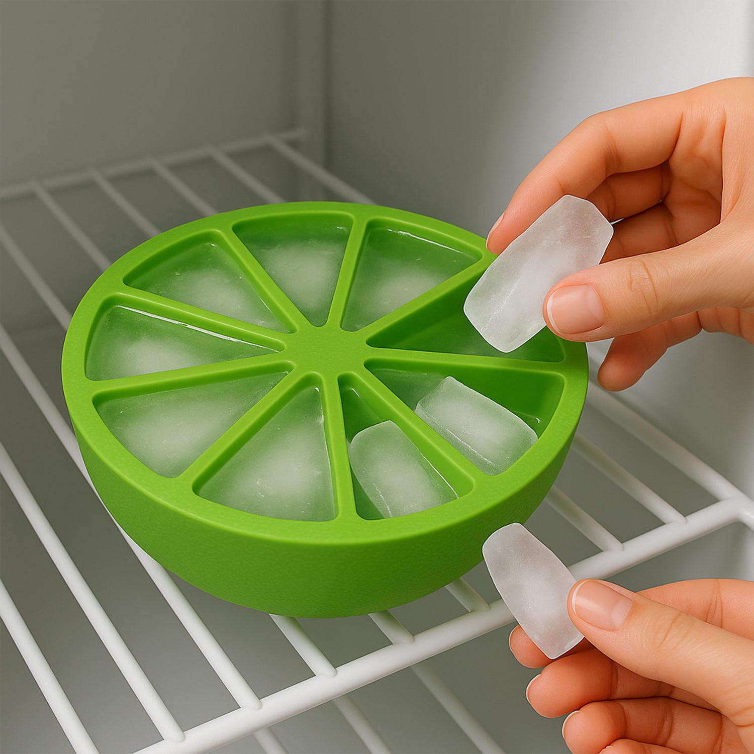 Lemon Shape Flexible Silicone Ice Cube Tray  8-slot Round Ice Mold (1 Pc) Lemon Shape Flexible Silicone Ice Cube Tray  8-slot Round Ice Mold (1 Pc)